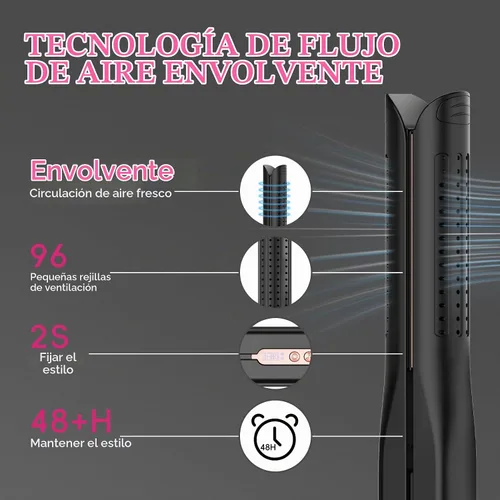 Vista 4 de SKIMI Airflow Styler 2.0 - Plancha plana de titanio para alisar el cabello