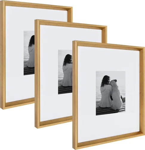 Vista 12 de Kate and Laurel Calter, juego de marcos de pared modernos, negro 16x20 acolchado a 8x10, paquete de 3