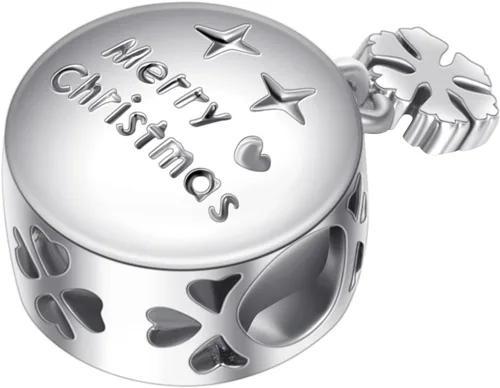 Vista 3 de QeenseKc Muñeco de nieve de Navidad, elfo, ciervo, dulce pan de jengibre, abalorio de invierno para pulsera Pandora