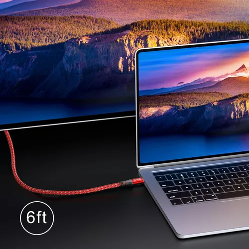 Vista 7 de Cable Thunderbolt 4 de 240 W de 3 pies, cable USB C Thunderbolt 4 para monitor compatible con transferencia de datos de 40 Gbps y video único