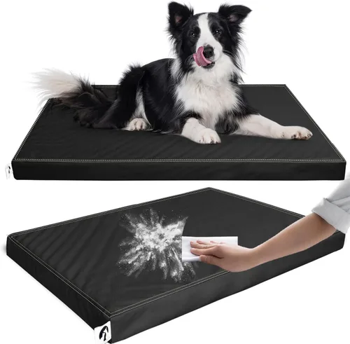 Vista 16 de Cama impermeable de cuero de vinilo para perros pequeños, almohadilla lavable para perros, fácil de limpiar, resistente al pelo de mascotas