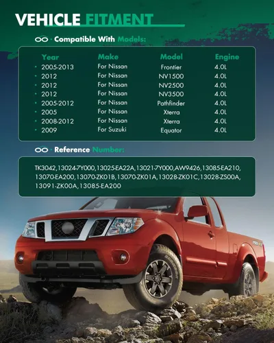 Vista 4 de SCITOO Kit de cadena de distribución Bomba de agua TK3042, AW9426 para Nissan Frontier/NV1500 / NV2500 12, para Nissan NV3500 12, para Nissan