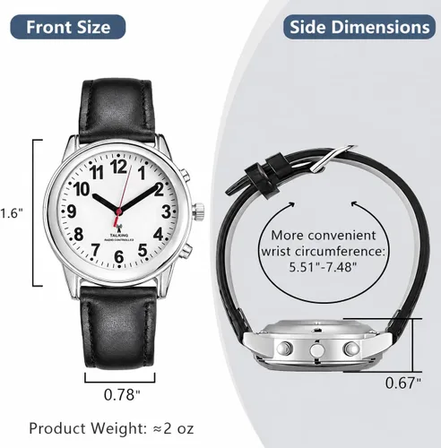 Vista 2 de Men's English Atomic Talking Watch Announces Time, Date & Alarm