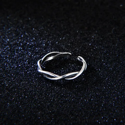 Vista 39 de CANDYFANCY Anillo de nudo celta de plata de ley 925 abierto para el dedo medio nudillo para mujer, tamaño ajustable 4-7
