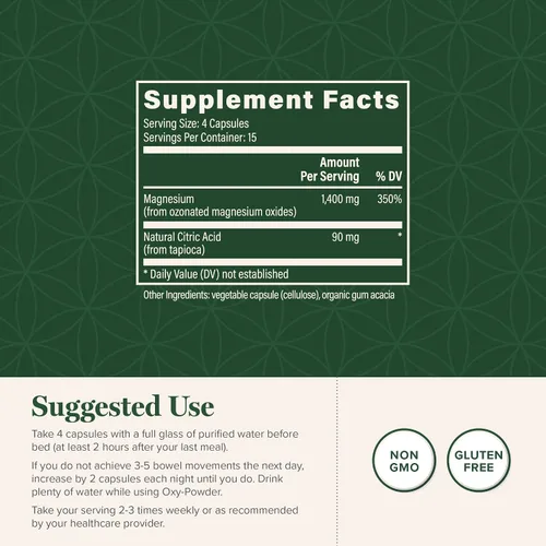 Vista 3 de Global Healing Oxy-Powder Limpieza de Colon, Alivio del Estreñimiento para Mujeres y Hombres, Limpiador de Colon de Óxido de Magnesio