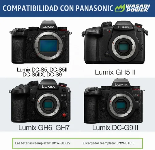 Vista 3 de Wasabi Power Cargador de batería dual USB-C para Panasonic Lumix DC-S5, GH5, S5, GH6, S5M2