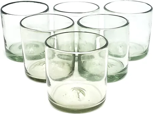 Vista 10 de Clear Blown - Juego de 6 vasos de 10 onzas, cristalería mexicana hecha a mano, vidrio reciclado, sin plomo ni toxinas (mezclador)