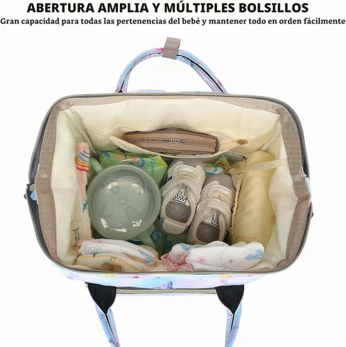 Vista 4 de Mochila para pañales de bebé con diseño de mariposa para niñas y niños, impermeable, grande, para mamá