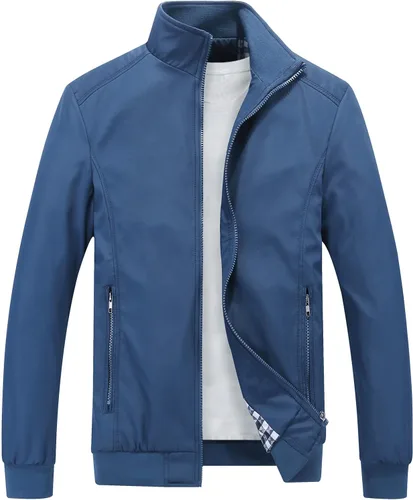 Vista 10 de Lamgool Chaquetas ligeras para hombre, cortavientos, casuales, para primavera, otoño, abrigo activo para exteriores