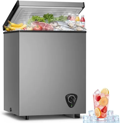 Vista 11 de LifePlus Congelador de 4,2 pies cúbicos - Congelador compacto profundo con enfriamiento rápido de 7 ajustes de temperatura, polea conveniente Negro