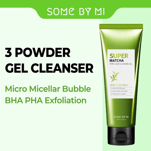 Vista 2 de SOME BY MI Super Matcha - Gel limpiador de poros, 3.38 onzas, 3.4 fl oz, hecho de extractos de matcha para pieles sensibles, lavado facial diario