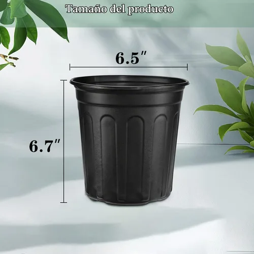 Vista 2 de RAOOKIF - Macetas de 1 galón para plantas, macetas de vivero flexibles de 1/2/3/5 galones con drenaje, macetas de plástico de 1 galón para plantas