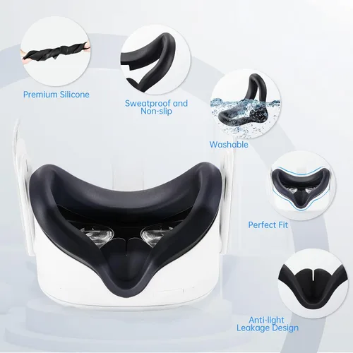 Vista 4 de Silicone Cover AccessoriesHeadset Silicone Face CoverShell CoverTouch Controller Grip CoverProtective Lens CoverDisposable Eye Cover