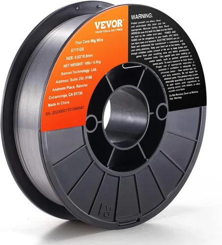Vista 11 de VEVOR Flux Core - Cable de soldadura MIG, E71T-GS 0.03 pulgadas, 2 libras, alambre de soldadura de acero suave sin gas con salpicaduras bajas