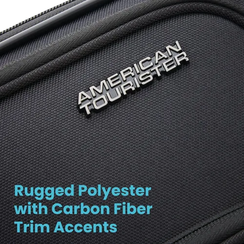 Vista 6 de American Tourister 4 KIX 2.0 - Colección de maletas con ruedas giratorias de lado blando, Negro, Juego de 2 piezas (maleta de manomediana)