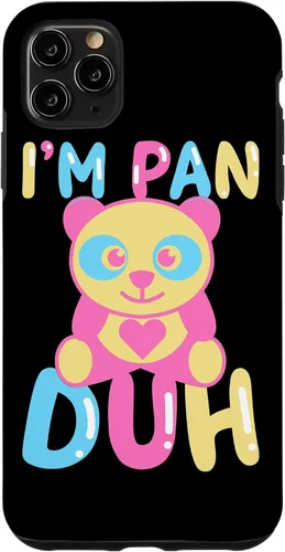 Vista 11 de iPhone 15 Pansexual I'm Pan Duh LGBTQ Bisexual Rainbow Cute Panda Bear Case