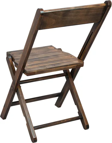 Vista 5 de EMMA + OLIVER Silla de boda plegable de madera con listones - Silla para eventos - Negro antiguo, juego de 2