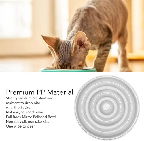 Vista 2 de Slow Feeder Dog Bowl, 6.7 Inch, Non Slip Base, Anti Gulping (White)