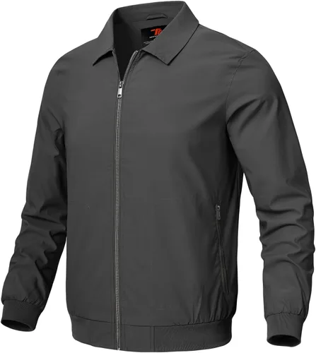 Vista 26 de Rdruko Chaquetas ligeras para hombre Cortavientos de primavera y otoño Chaquetas ligeras Casuales y elegantes con bolsillos