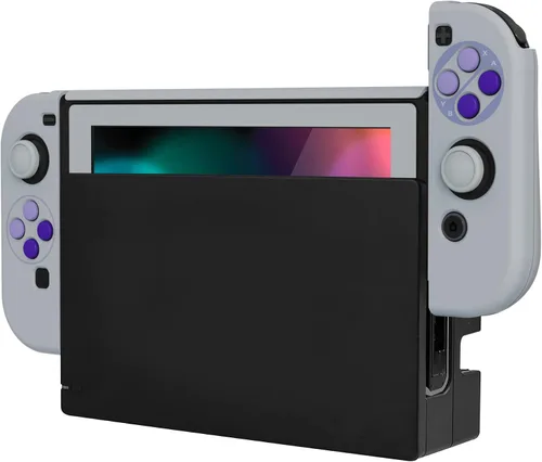 Vista 6 de PlayVital AlterGrips - Funda protectora acoplable ergonómica para Nintendo Switch, funda intercambiable para Joycon con protector de pantalla, tapas