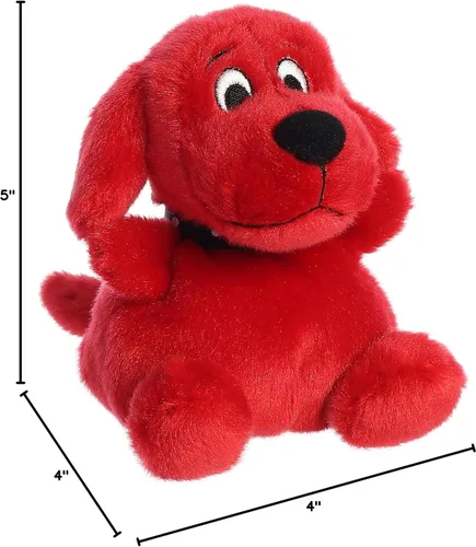 Vista 6 de Aurora Juguetón Clifford Palm Pal Clifford - Animal de peluche - Nostalgia infantil - Compañerismo duradero - Rojo 5 pulgadas