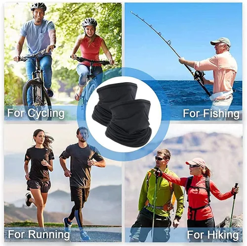 Vista 4 de Bufanda transpirable para el cuello, máscara facial para hombres y mujeres, senderismo, ciclismo, deportes, pesca, protección solar UV bandana