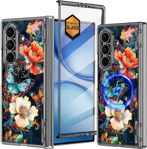 Vista 11 de Hekodonk Funda para Galaxy Z Flip 7, compatible con MagSafe, protector de pantalla integrado, protección de bisagra, magnética, delgada, a prueba