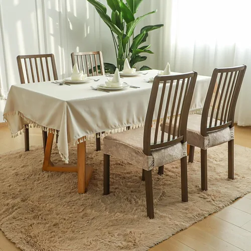 Vista 7 de FORCHEER Juego de 4 fundas de asiento para sillas de comedor, de terciopelo camello, fundas de asiento elásticas de solo 18 pulgadas, lavables