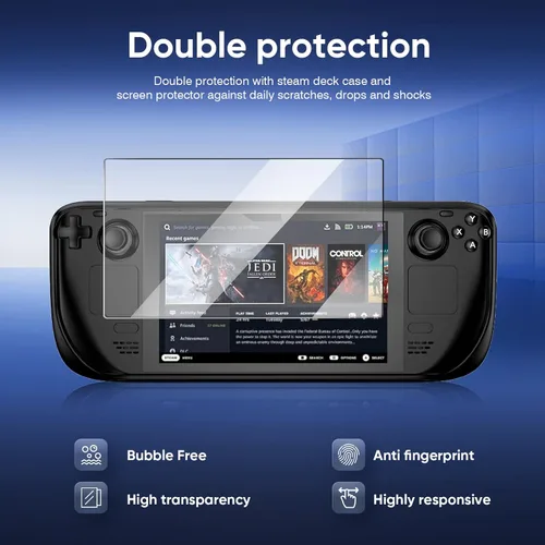 Vista 5 de Kickstand Protective Case Compatible with Steam Deck Adjustable Stream Deck Case with Steam Deck Screen Protector Steam Deck Touchpad Protector Skin
