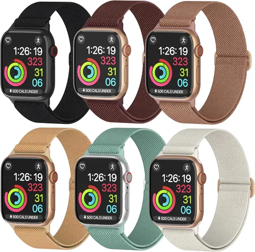 Vista 21 de Correas de nailon para Apple Watch unisex – iWatch 1/2/3/4/5/6/7/8/9/SE/Ultra 2 correas para 1.496 in/1.575 in/1.614 in/1.654 in/1.732 in/1.772