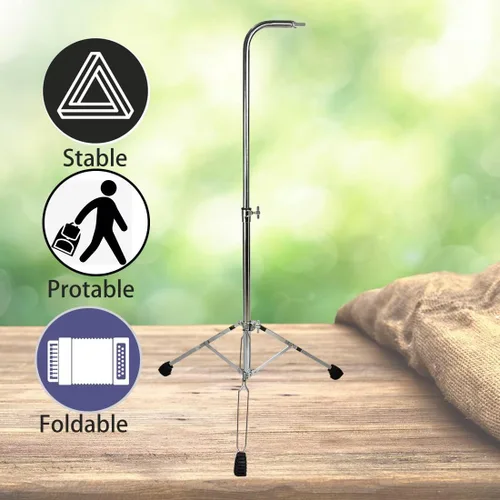 Vista 2 de ENNBOM Soporte de trípode de altura ajustable Soporte de montaje plegable para timbre de barra de percusión musical