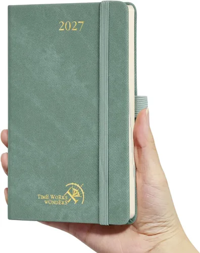 Vista 33 de POPRUN Agenda semanal y mensual 2027, libro de citas grande de 8.5 x 10.5 Verde oliva