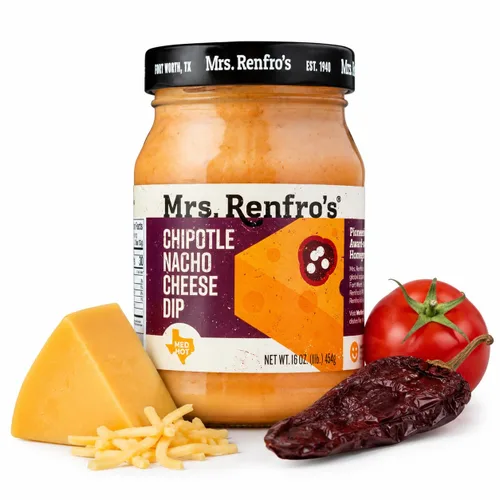 Vista 6 de Mrs. Renfro's Salsa de queso nacho, tarros de 16 onzas (paquete de 4) – Dip cremoso de queso listo para servir para chips de tortilla, nachos