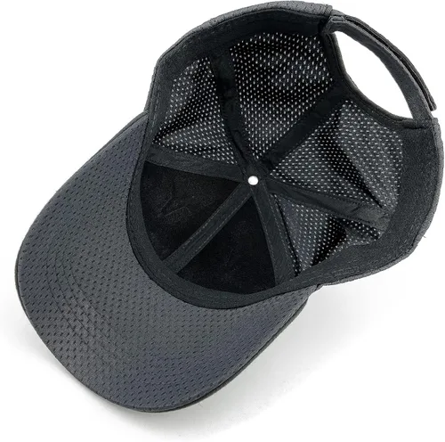 Vista 4 de Loneshark Gorra de béisbol transpirable de verano para hombre, de secado rápido, absorbe la humedad, para deportes al aire libre, ajuste seco