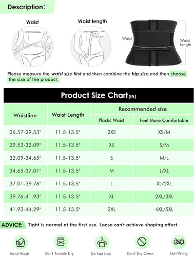 Vista 6 de Atbuty Entrenador de cintura con velcro ajustable para mujer, moldeador de cintura Faja Faja Faja