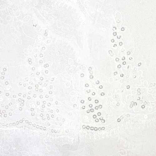 Vista 5 de Sparkle and Bash Velo de 2 niveles para novia velo de novia de encaje blanco 34 pulgadas Blanco