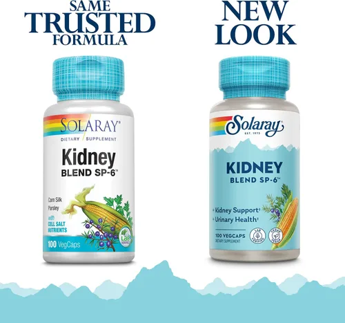 Vista 2 de Solaray Kidney Blend SP-6 Mezcla de hierbas con nutrientes de sal celular para ayudar a apoyar la función renal saludable Sin OMG, vegano