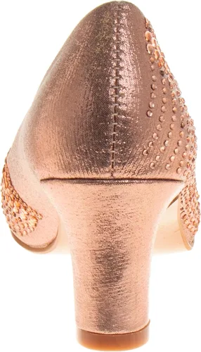 Vista 3 de Badgley Mischka Zapatos de vestir para niñas Zapatos de tacón alto para niños con punta cerrada (niño pequeño-niño grande) (negro, plata, oro rosa)