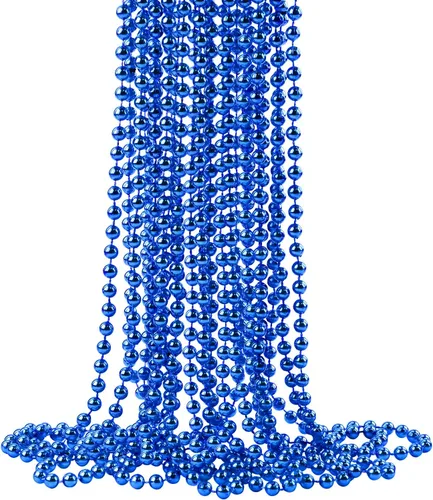 Vista 21 de ZZYFGH 12 Collares de Cuentas Negras, Collares de Cuentas de Navidad de 33'' 7mm, Disfraz de Collar de Cuentas de Mardi Gras Navidad, Accesorios