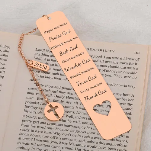 Vista 3 de Marcapáginas de la Biblia cristiana, regalos religiosos – Regalo de bautismo de confirmación para niñas y niños – Regalo de graduación 2024
