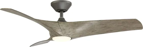 Vista 17 de Zephyr - Ventilador de techo inteligente de 3 aspas para interior y exterior, 52 pulgadas, madera grafito desgastada con kit de luz LED ajustable
