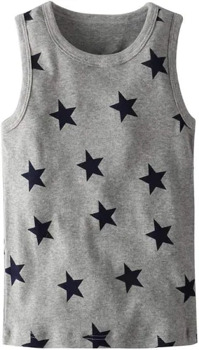 Vista 4 de LeeXiang Conjunto de 3 camisetas sin mangas para niños pequeños