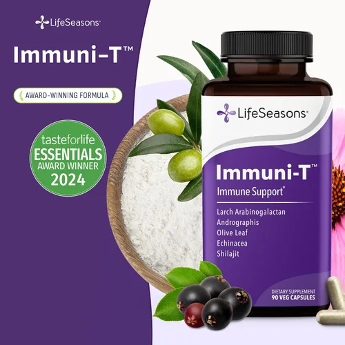 Vista 6 de LifeSeasons Immuni-T - Suplemento de apoyo inmunológico - refuerzo del sistema inmunológico - Alivio natural del resfriado y la gripe - saúco