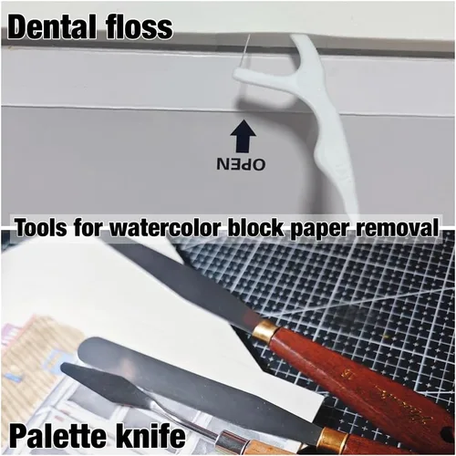 Vista 7 de Bloque de Papel para Acuarela 100% Algodón sin Deformación - 20 Hojas de 160 lb/350 gsm Prensado en Frío Suministros de Arte Acuarela para Pintura