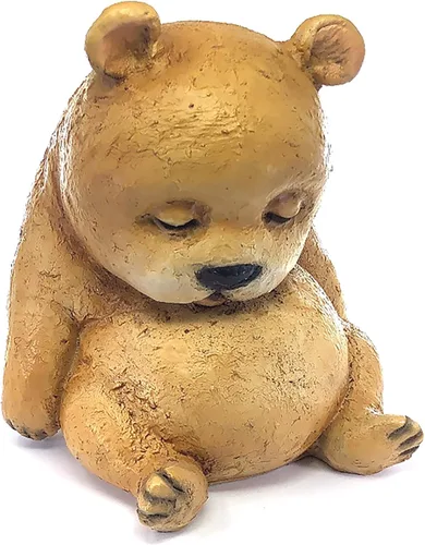 Vista 5 de IFiDEA Estatua de jardín de animales durmientes, figura de oso de 7 pulgadas, adorno decorativo de diseñador para interiores y exteriores, colección