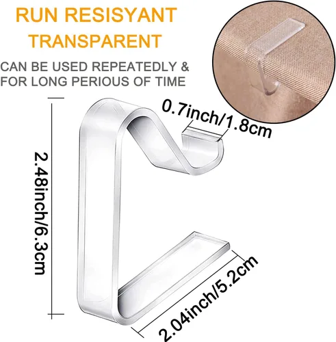 Vista 2 de 48 clips transparentes para mantel, clips de plástico para mantel de mesa, resistentes al viento, soporte para mantel de Navidad, hogar, boda