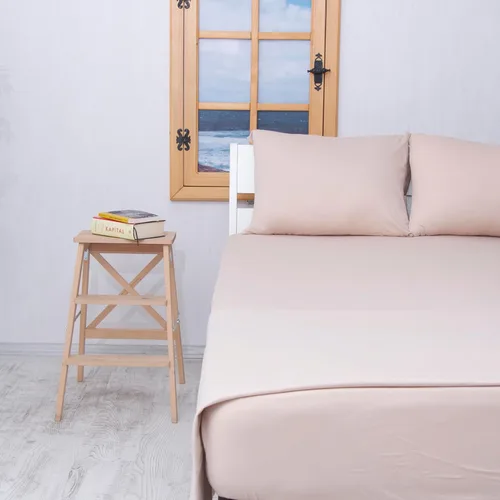 Vista 12 de Juego de sábanas de cama 100% algodón con bolsillo profundo - Tejido jersey de camiseta - Extra suave - Fácil ajuste - Juego de 4 piezas con fundas