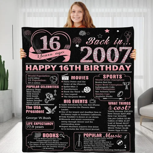 Vista 7 de Back in 1933 - Manta de cumpleaños personalizada para abuela, abuelo, ideas de regalos de cumpleaños para esposa, marido, mamá, papá, amigos, manta