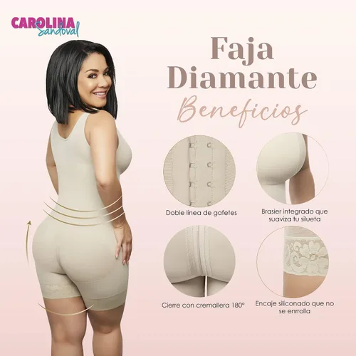 Vista 2 de Carolina Sandoval - fajas colombianas reductoras - cuerpo entero, media pierna, faja con sujetador. 100% faja colombiana