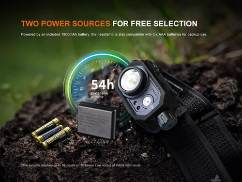 Vista 6 de Fenix HL45R Linterna Frontal con Zoom de 1000 Lúmenes, Recargable USB-C, Alimentación Dual 3X AAA, Detección de Gestos, Enfoque Ajustable con Luz